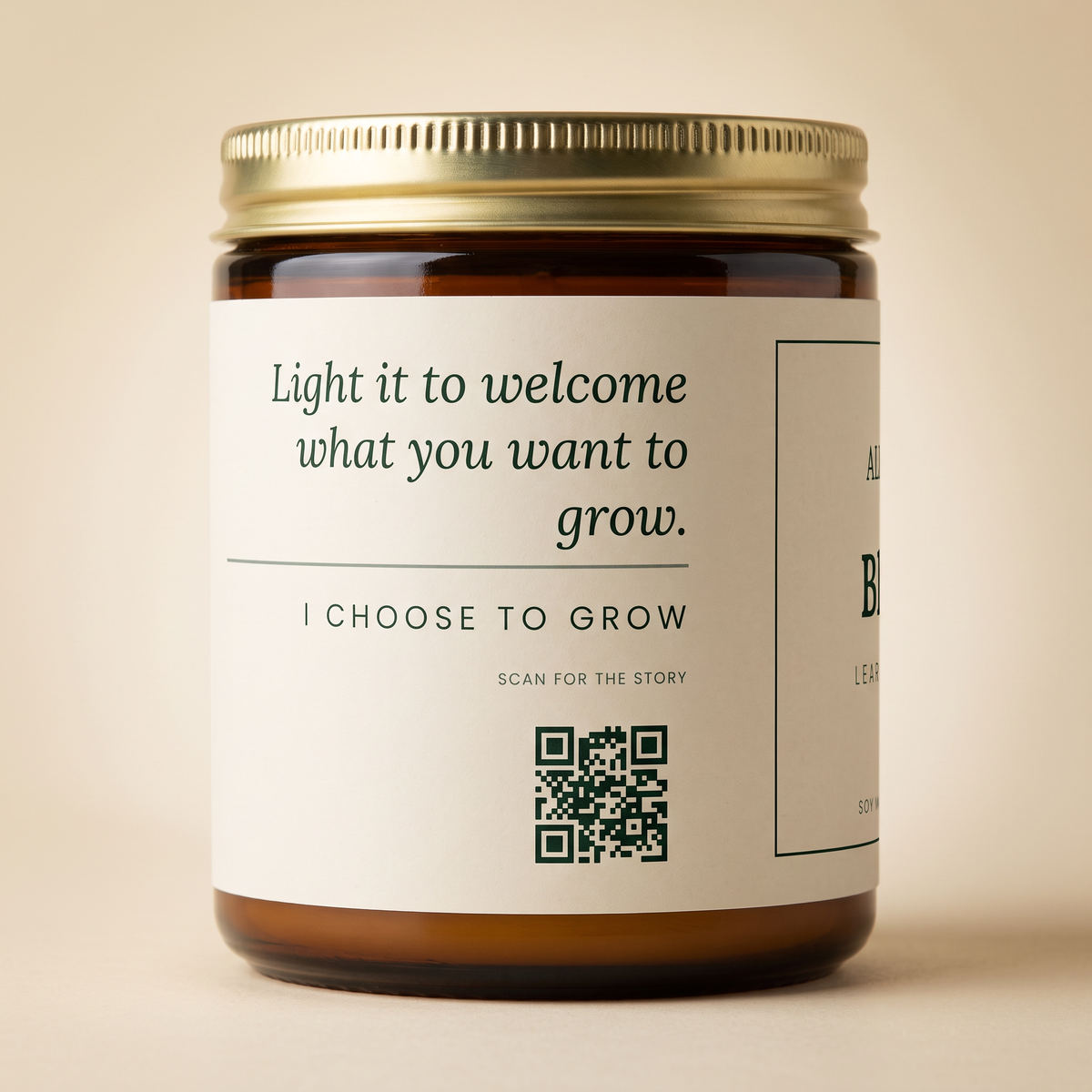 Blooming — No. 08, affirmation and QR panel