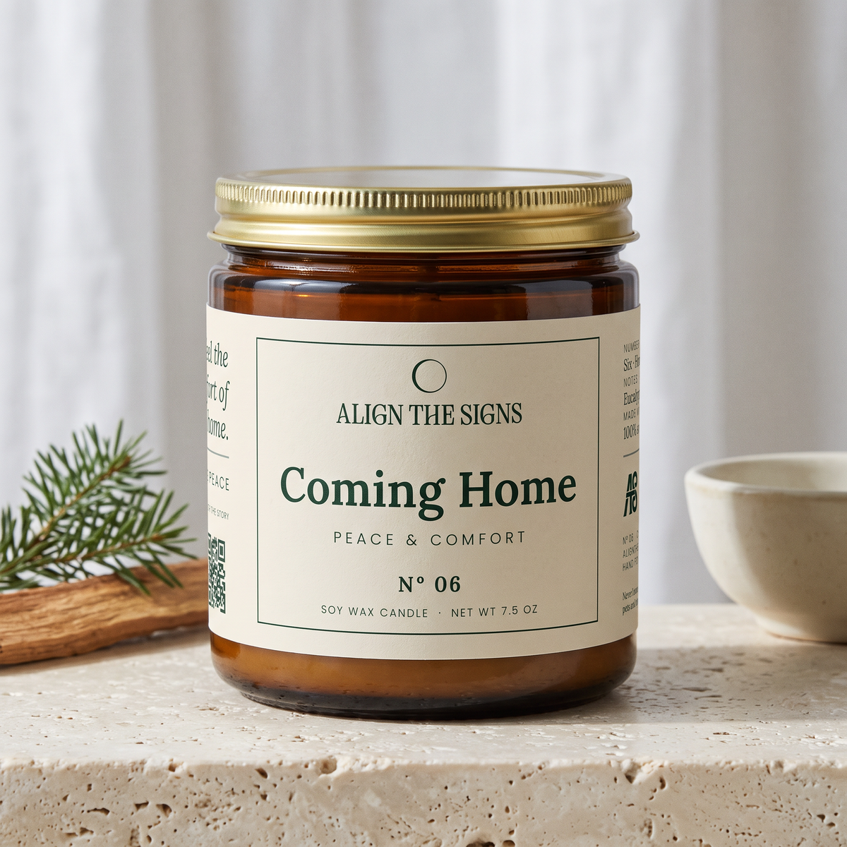 Coming Home — No. 06, 9 oz amber jar candle with gold lid