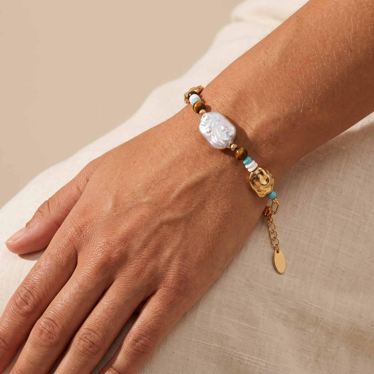 Compass bracelet worn on the wrist