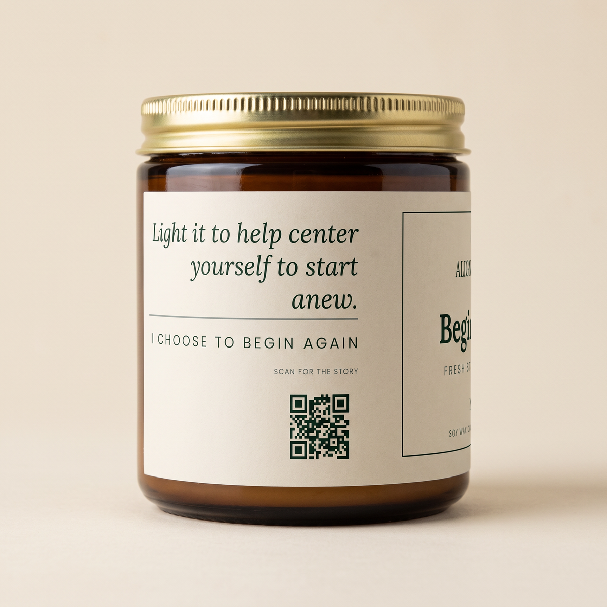 Begin Again — No. 04, affirmation and QR panel