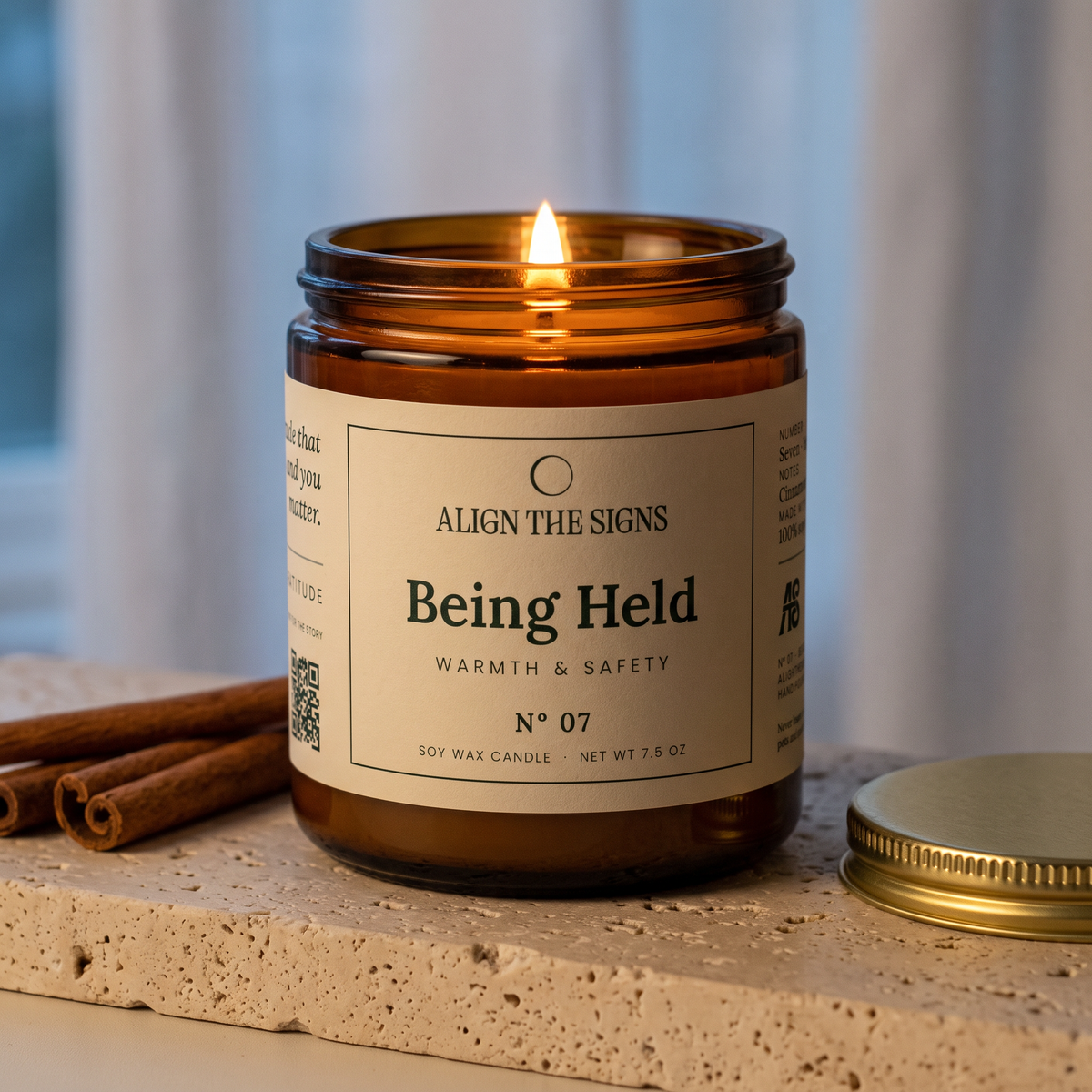 Being Held — No. 07, lit at dusk