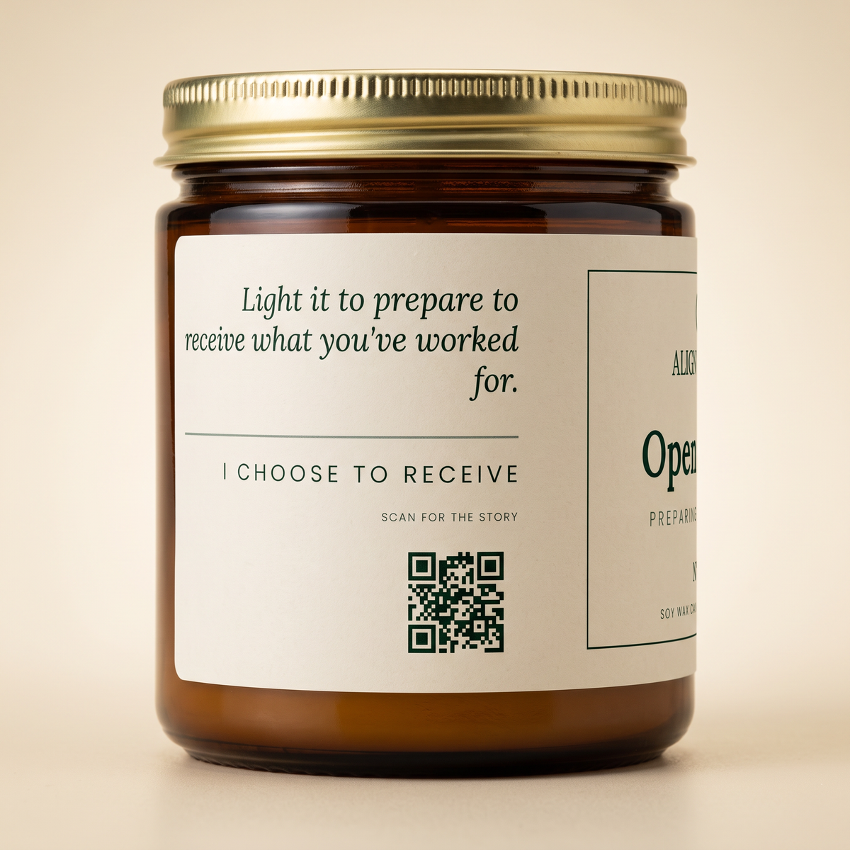 Open Hands — No. 09, affirmation and QR panel