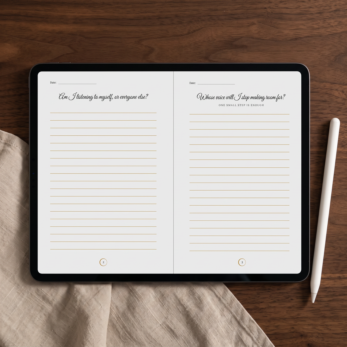 Reflection Journal digital edition on an iPad