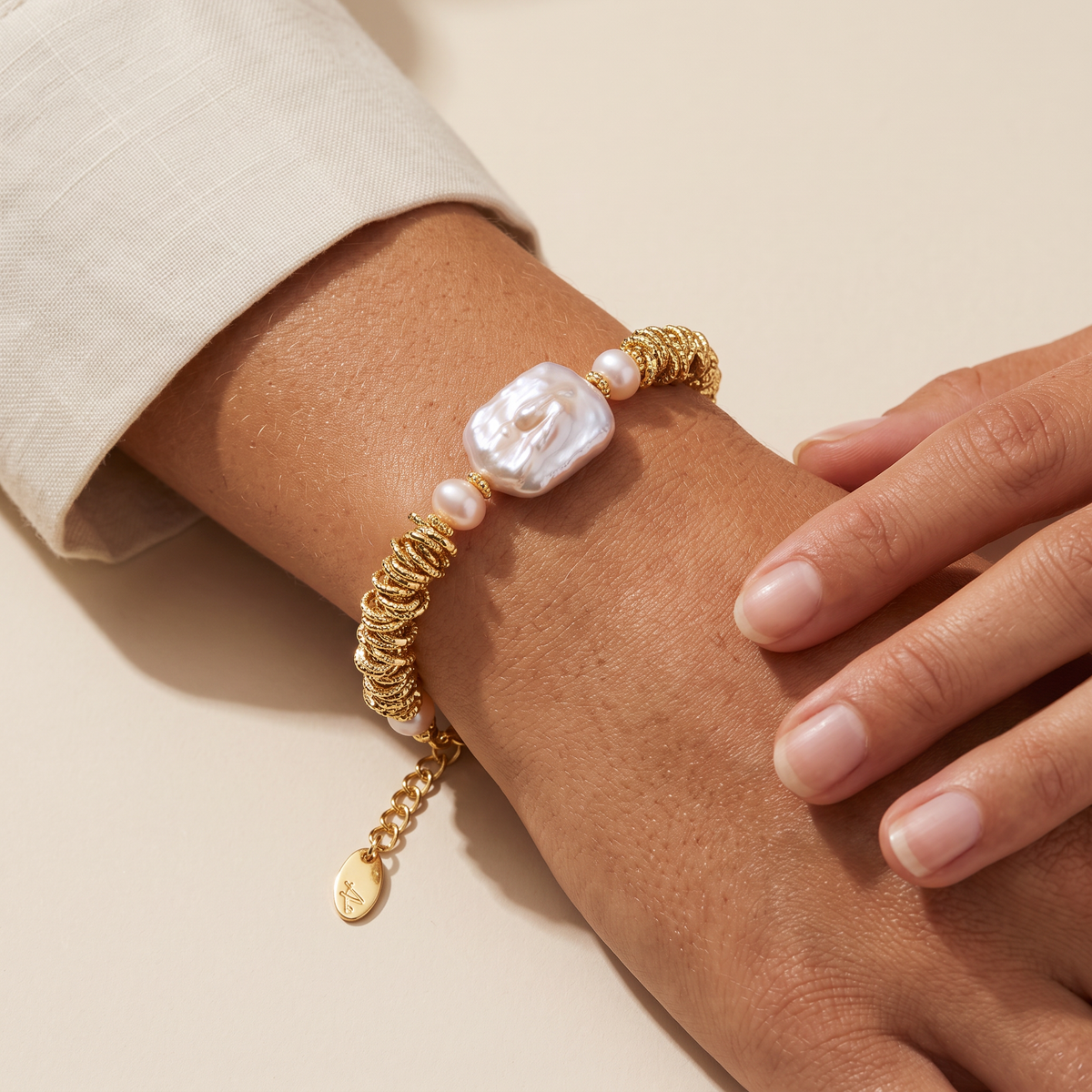 Deep Current bracelet worn on the wrist